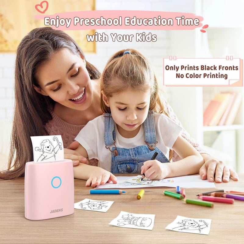 JADENS Sticker Printer with 5Rolls Thermal Paper - Image 5